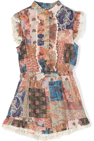 ZIMMERMANN ærmeløs skjortekjole med paisley-patchwork