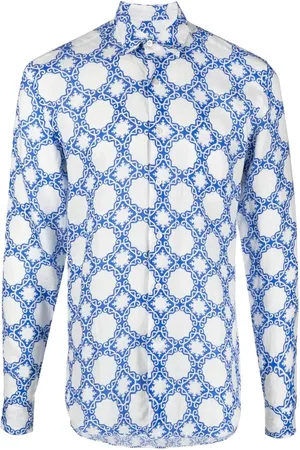 PENINSULA SWIMWEAR Langærmet skjorte med geometrisk tryk