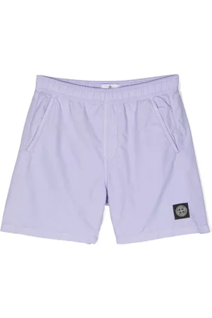 Stone Island Shorts - Logo-patch elasticated-waist shorts