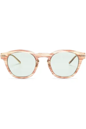 Oliver Peoples Len solbriller med rundt stel og marmoreffekt