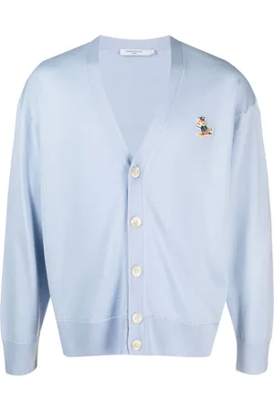 Maison Kitsuné Finstrikket cardigan med logomærke