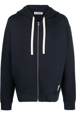 Jil Sander Hættetrøje med lynlås og logomærke