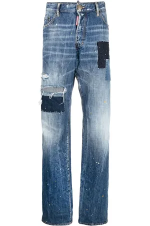 Dsquared2 Trøje med slitageeffekt og patchwork