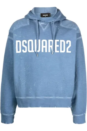 Dsquared2 Hættetrøje med logotryk og slitageeffekt