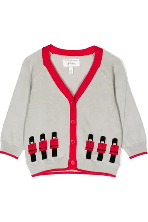 Rachel Riley Cardigan i intarsia-strik med V-hals