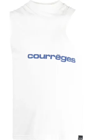 Courrèges Asymmetrisk tanktop med logotryk