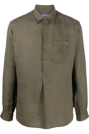 Ralph Lauren Skjorte i hør med broderet logo