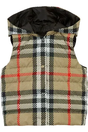 Burberry Vendbar ternet vest med hætte