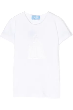Lanvin T-shirt med broderet logo og pailletter