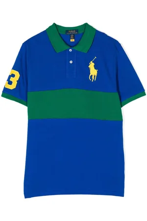Ralph Lauren Polotrøje med broderet logo og colourblocking