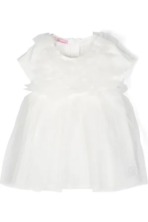 MISS BLUMARINE Frynset kjole med rund hals