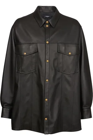 Balmain Overskjorte i lammeskind med løvemotiv