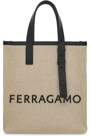Salvatore Ferragamo Tote i læder med præget logo