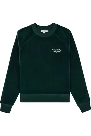 Sporty & Rich Sweatshirt i velour med broderet logo