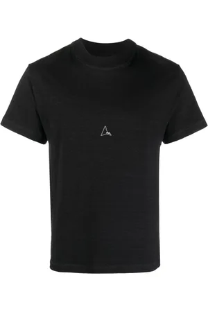 ROA T-shirt med broderet logo og rund hals