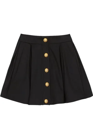 Balmain Plisseret nederdel med knapper