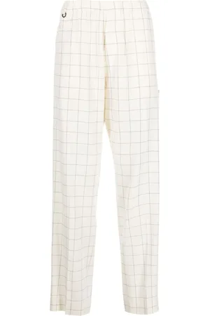 UNDERCOVER Bukser med brede ben og windowpane-tryk