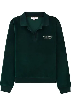 Sporty & Rich Polo i velour med broderet logo