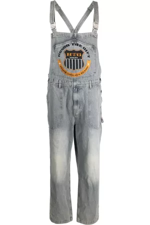 HONOR THE GIFT Mænd Straight - Logo-embroidered denim dungarees