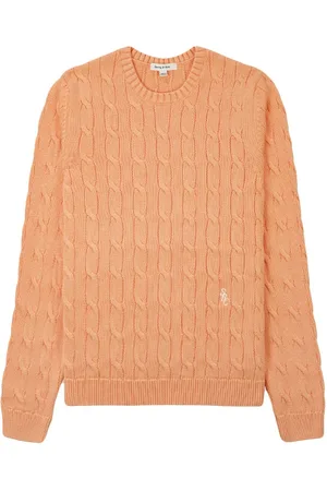 Sporty & Rich Kabelstrikket trøje med logo-broderi