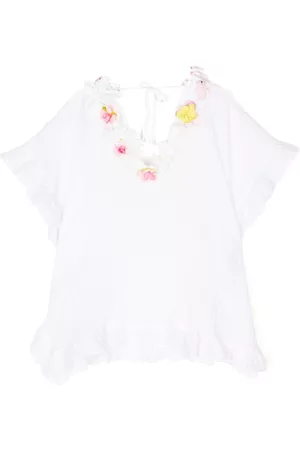 SELINIACTION KIDS Piger Tunikaer - Floral-appliquè ruffle-detail tunic