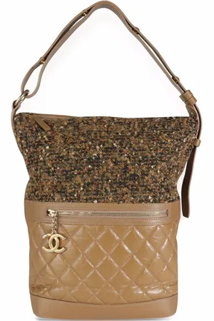 CHANEL Diamant-quiltet skuldertaske i tweed
