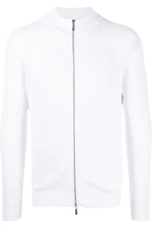 MOORER Ribbet sweatshirt med lynlås