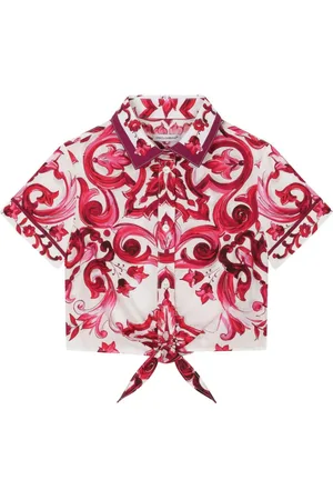 Dolce & Gabbana Skjorte i silke med Majolica-print