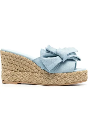 Stuart Weitzman Loveknot 100mm espadrille-sandaler med kilehæl