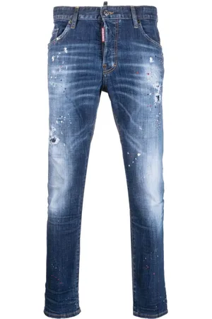 Dsquared2 Jeans med slitageeffekt og malingssprøjt