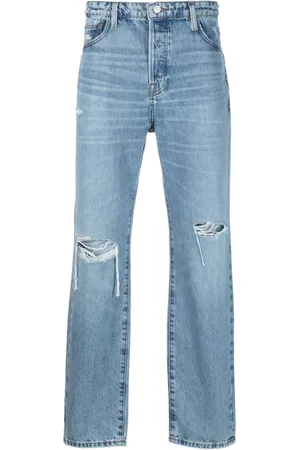 Frame Jeans med slitageeffekt og lige ben