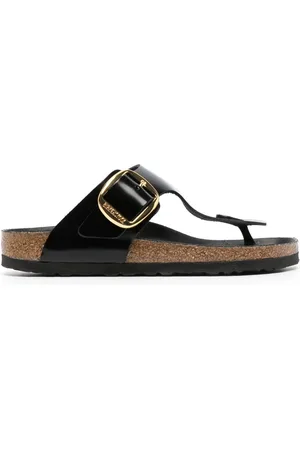 Birkenstock Gizeh lædersandaler med indgraveret logo