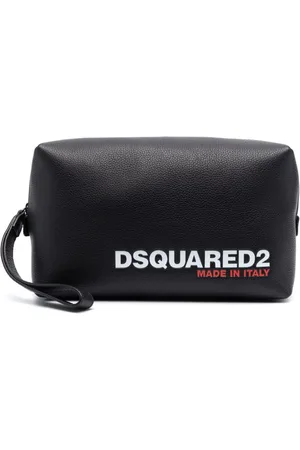 Dsquared2 Toilettaske i læder med logo