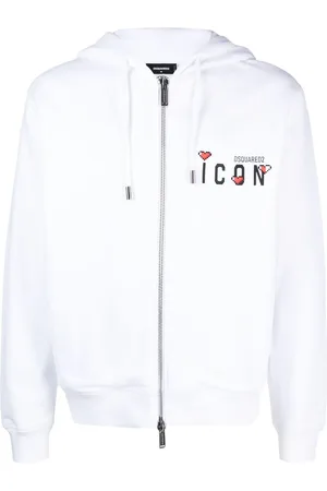 Dsquared2 Hættetrøje med signatur Icon-motiv og lynlås
