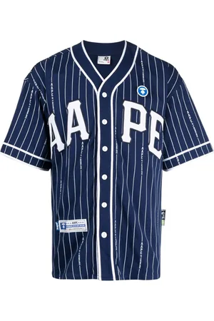 A Bathing Ape Stribet skjorte med logomærke