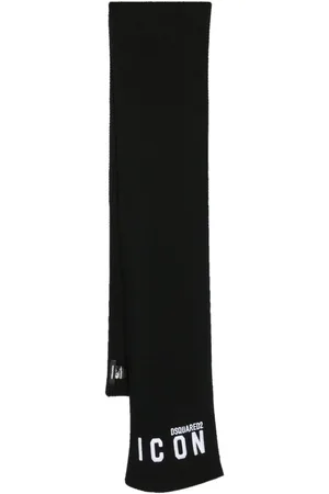 Dsquared2 Strikket tørklæde med broderet logo