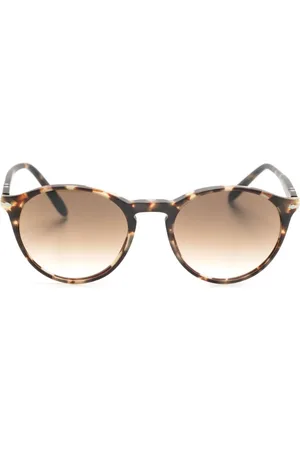 Persol Solbriller med skildpaddeeffekt og rundt stel