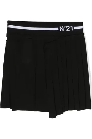 Nº21 Plisseret nederdel med intarsia-logo