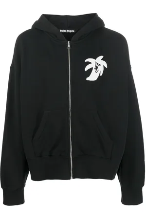 Palm Angels Hættetrøje med logotryk og lynlås