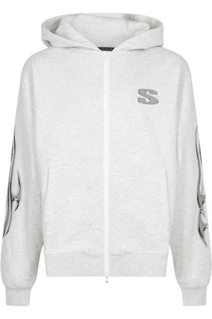STAMPD Chrome Flame oatmeal heather hættetrøje med lynlås