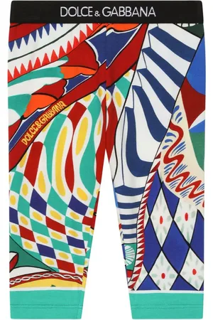 Dolce & Gabbana Leggings med abstrakt tryk og logo-linning