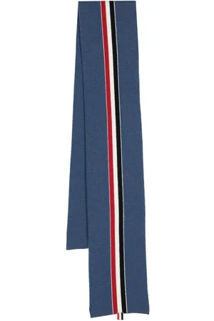 Thom Browne Intarsia-strikket tørklæde med 4-Bar-stribet rem