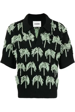 Jil Sander Polo i strik med palmetryk