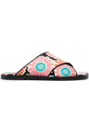 La DoubleJ Sandaler med blomstertryk og krydsende remme