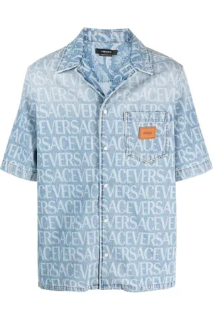 VERSACE Allover denimskjorte