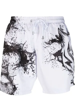 Philipp Plein Badeshorts med grafisk tryk og snoretræk
