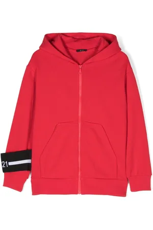 Nº21 Sweatshirt med logotryk og lynlås