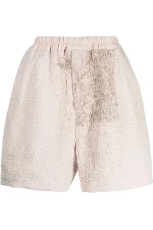 BY WALID Bermuda-shorts med broderet patchwork