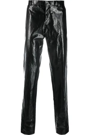 WALTER VAN BEIRENDONCK Sharp bukser med lige ben og vinyl-finish