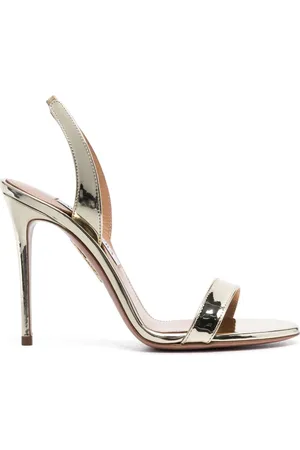 Aquazzura Metalliske so mude slingback-sandaler
